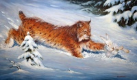 Luchs erbeutet Schneehasen